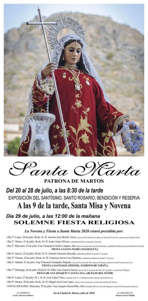 Cartel Fiesta Santa Marta 2020 de Martos